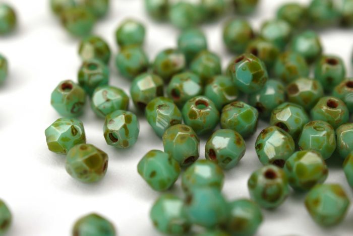 50 Stück Glasperlen 3mm | Turquoise Picasso