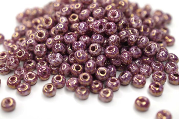 10g 8/0 Czech Seed Beads | Chalk White Teracota Purple – Bild 2