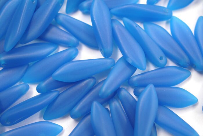 10 Stück 5x16mm Dagger Perlen |  Opaque Blue Matted Iris – Bild 2